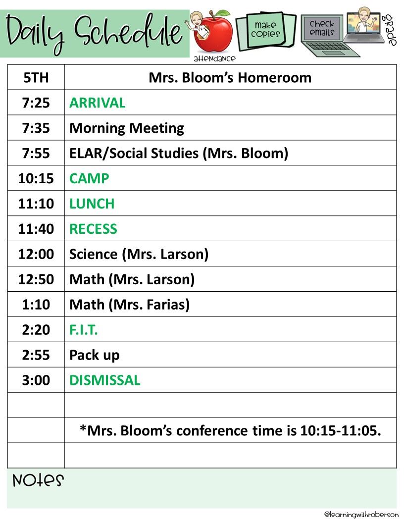 Daily Schedule